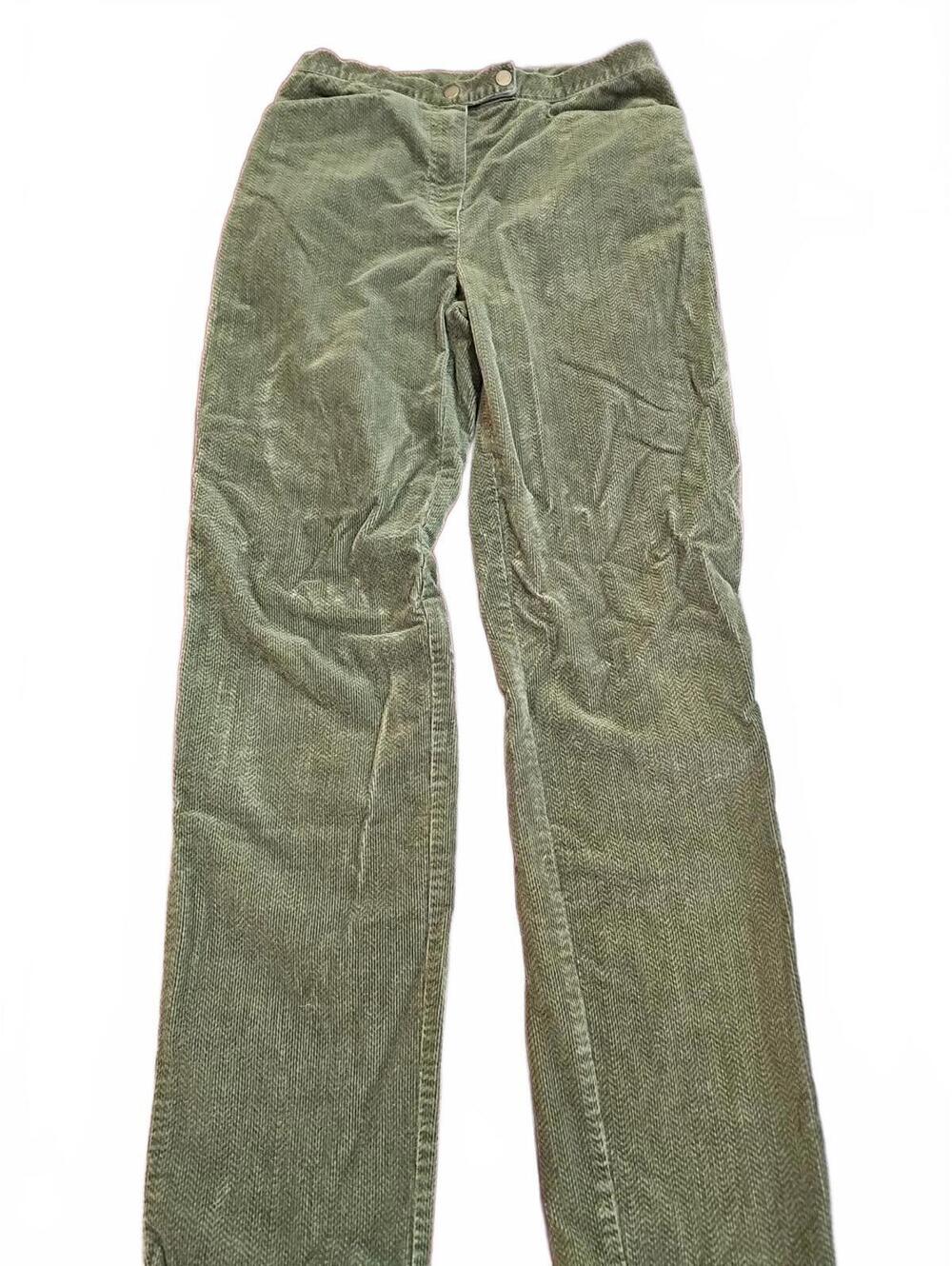 Lauren Ralph Lauren Womens 6 Olive Green Velour Herringbone VINTAGE y2k